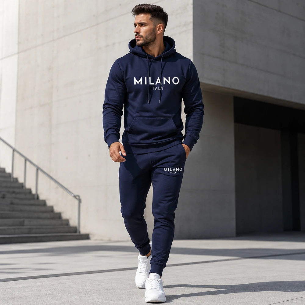 Milano Printed Hoodie And Sweatpants Set