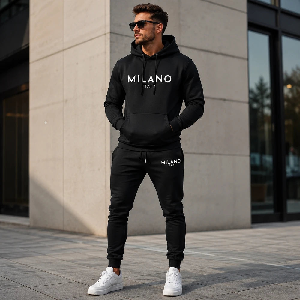 Milano Printed Hoodie And Sweatpants Set