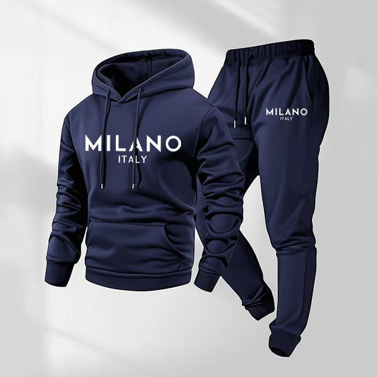 Men's Milano Printed Hoodie and Drawstring Sweatpants Set