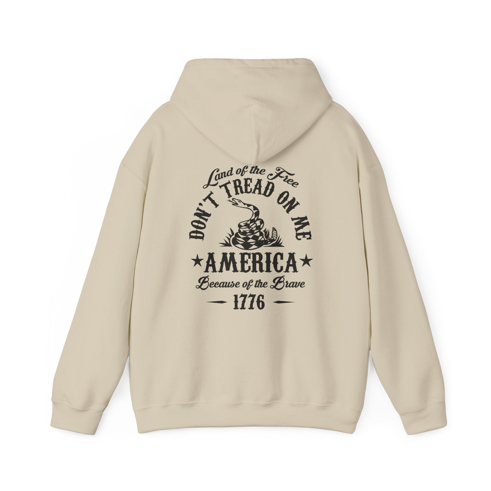 Liberty or Death Don't Tread on Me, Land of the Free Because of The Brave Unisex Hoodie (Back Print)