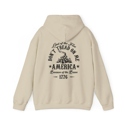 Liberty or Death Don't Tread on Me, Land of the Free Because of The Brave Unisex Hoodie (Back Print)
