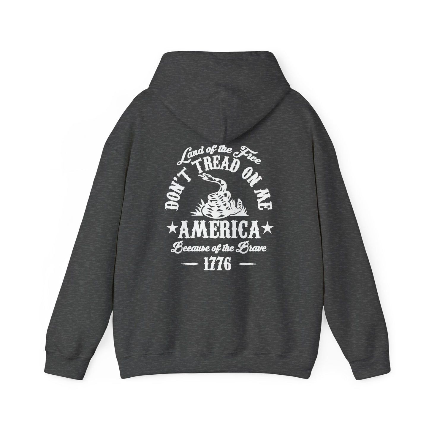 Liberty or Death Don't Tread on Me, Land of the Free Because of The Brave Unisex Hoodie (Back Print)