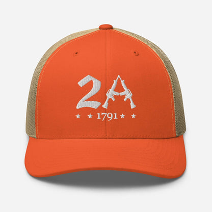 2A Vintage Snapback Trucker Cap - Patriotic Style for All Occasions - SKULLFURY MERCH