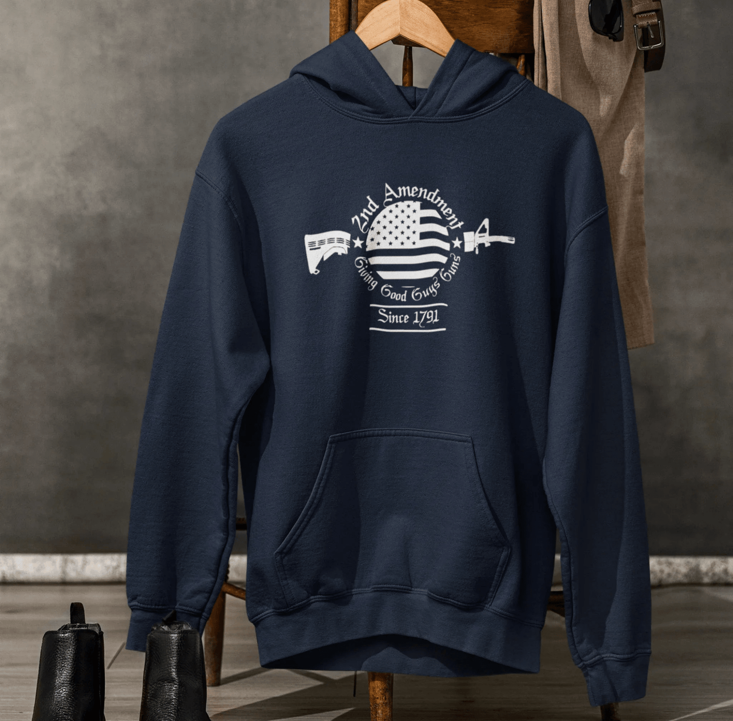2nd Amendment, Giving Good Guys Guns Since 1791 Unisex Hoodie, Gun Rights, Pro Second Amendment Sweater, Patriotic Gun Owner - SKULLFURY MERCH