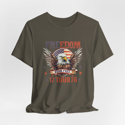 Freedom Tour 1776 Eagle Unisex T-Shirt, Patriotic Graphic T-Shirt, Freedom Apparel