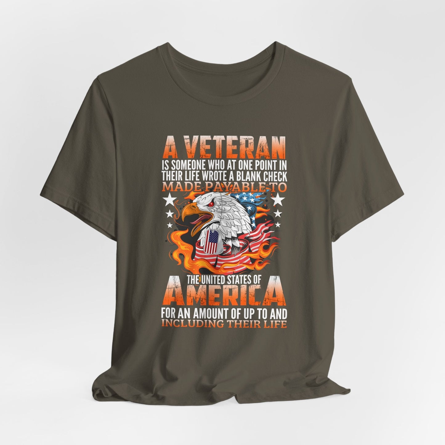 A Veteran is Someone Who Wrote a Blank Check Payable to America Patriotic T-Shirt, Veteran Gift, Military Tee, Unisex Shirt