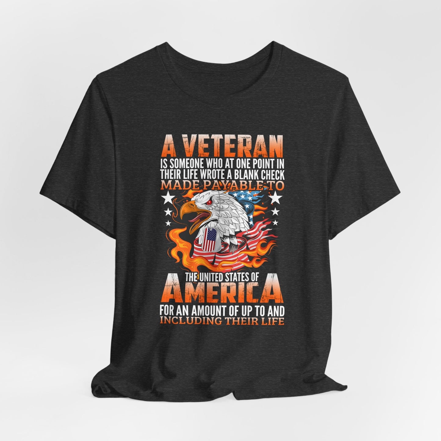 A Veteran is Someone Who Wrote a Blank Check Payable to America Patriotic T-Shirt, Veteran Gift, Military Tee, Unisex Shirt