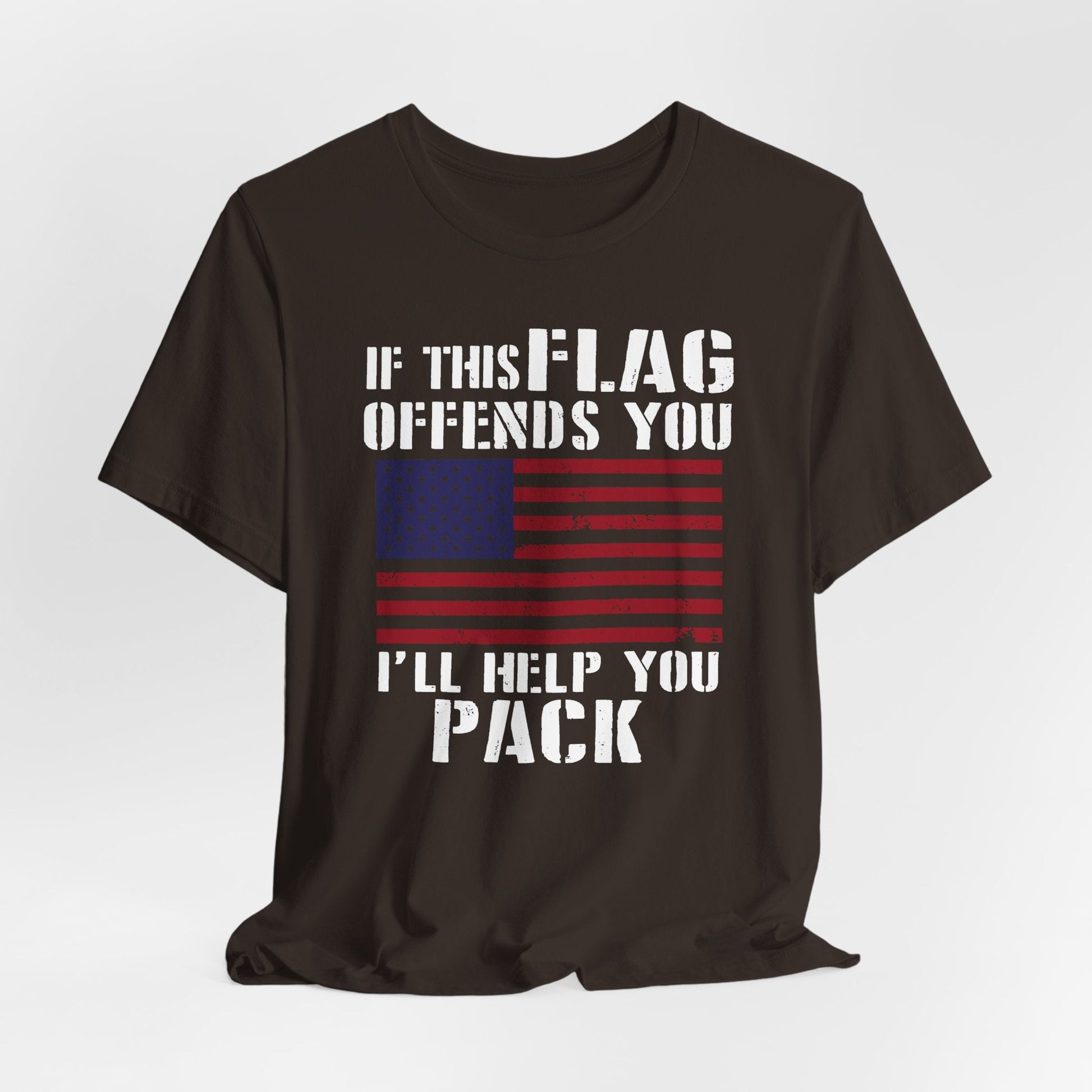 If This Flag Offends You I'll Help You Pack Patriotic T-Shirt, American Flag Gift, Patriotic Apparel, Red White Blue Tee