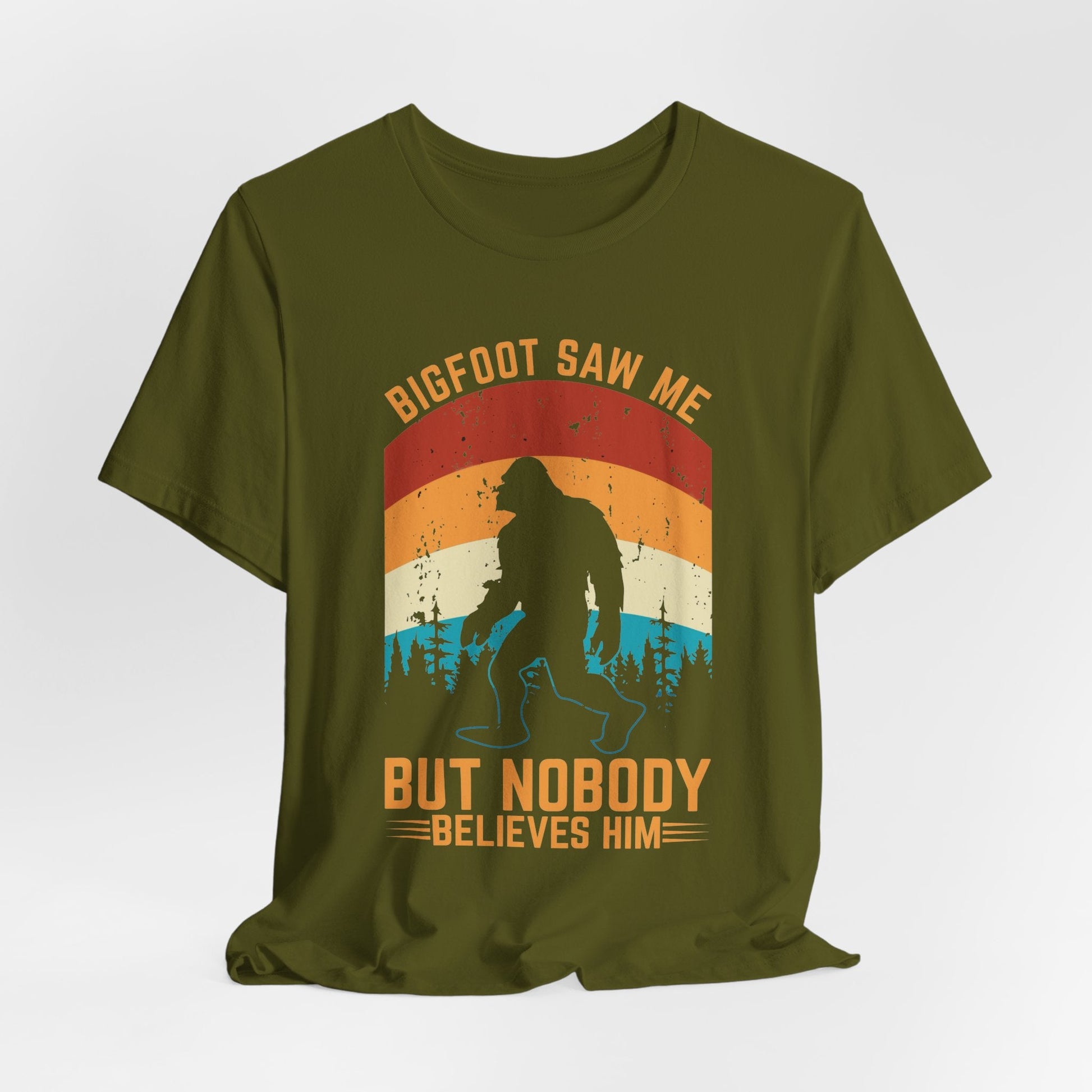 Bigfoot Saw Me T-Shirt, Fun Graphic Tee, Unisex Slogan Shirt, Perfect for Outdoor Lovers