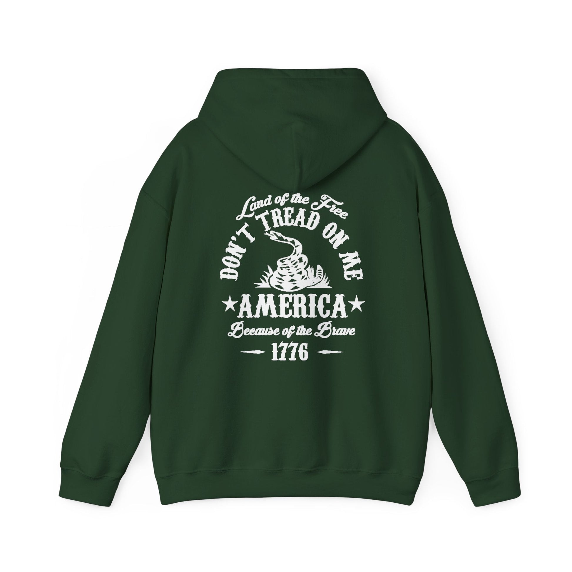 Liberty or Death Don't Tread on Me, Land of the Free Because of The Brave Unisex Hoodie (Back Print)