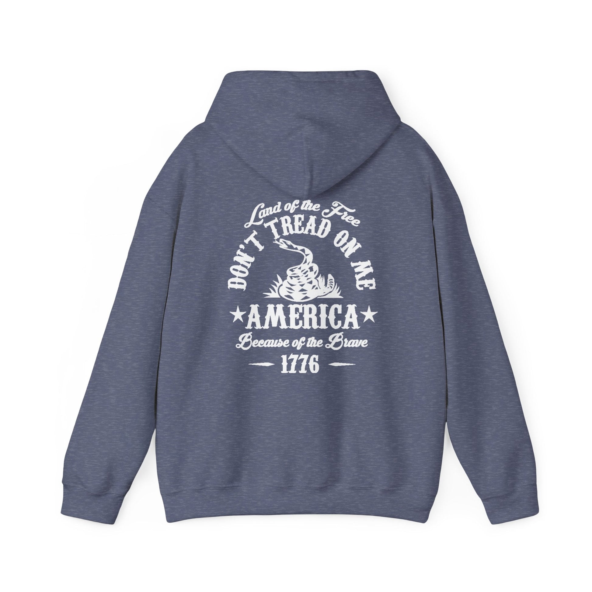Liberty or Death Don't Tread on Me, Land of the Free Because of The Brave Unisex Hoodie (Back Print)