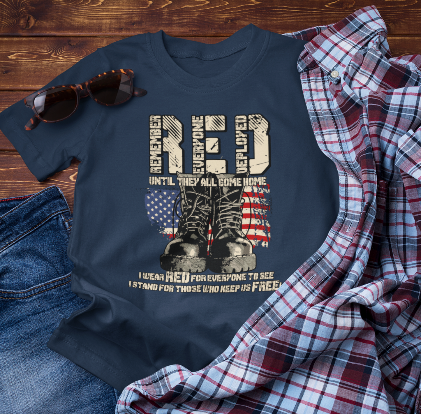 RED Remember Everyone Deployed Unisex Tee, Patriotic Military Support Shirt, Wear RED Friday until Everyone Comes Home, Veteran Apparel