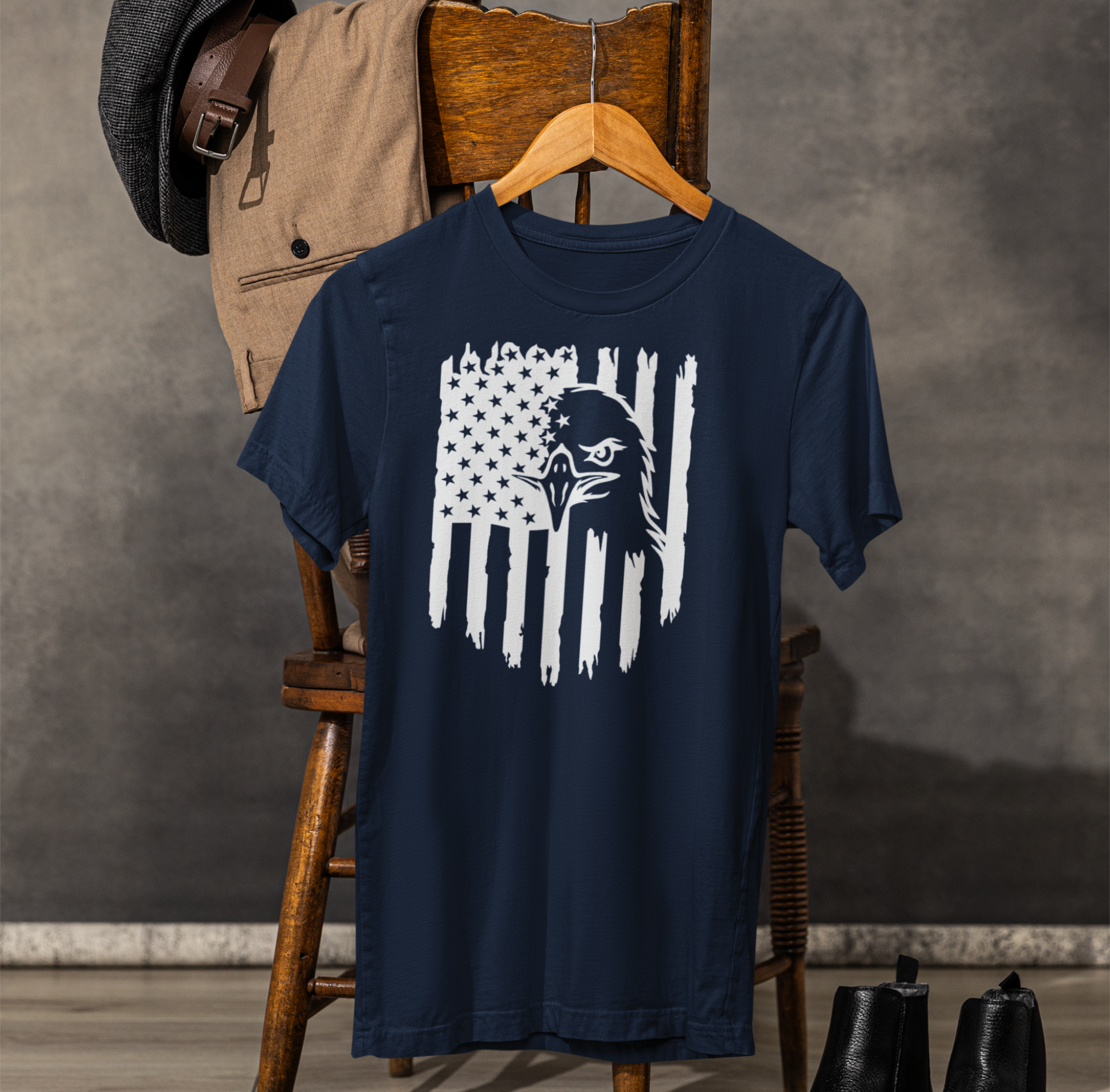Patriotic Eagle Flag Unisex T-Shirt, Patriotism, Celebrate Freedom - American Pride Tee, USA Flag Shirt