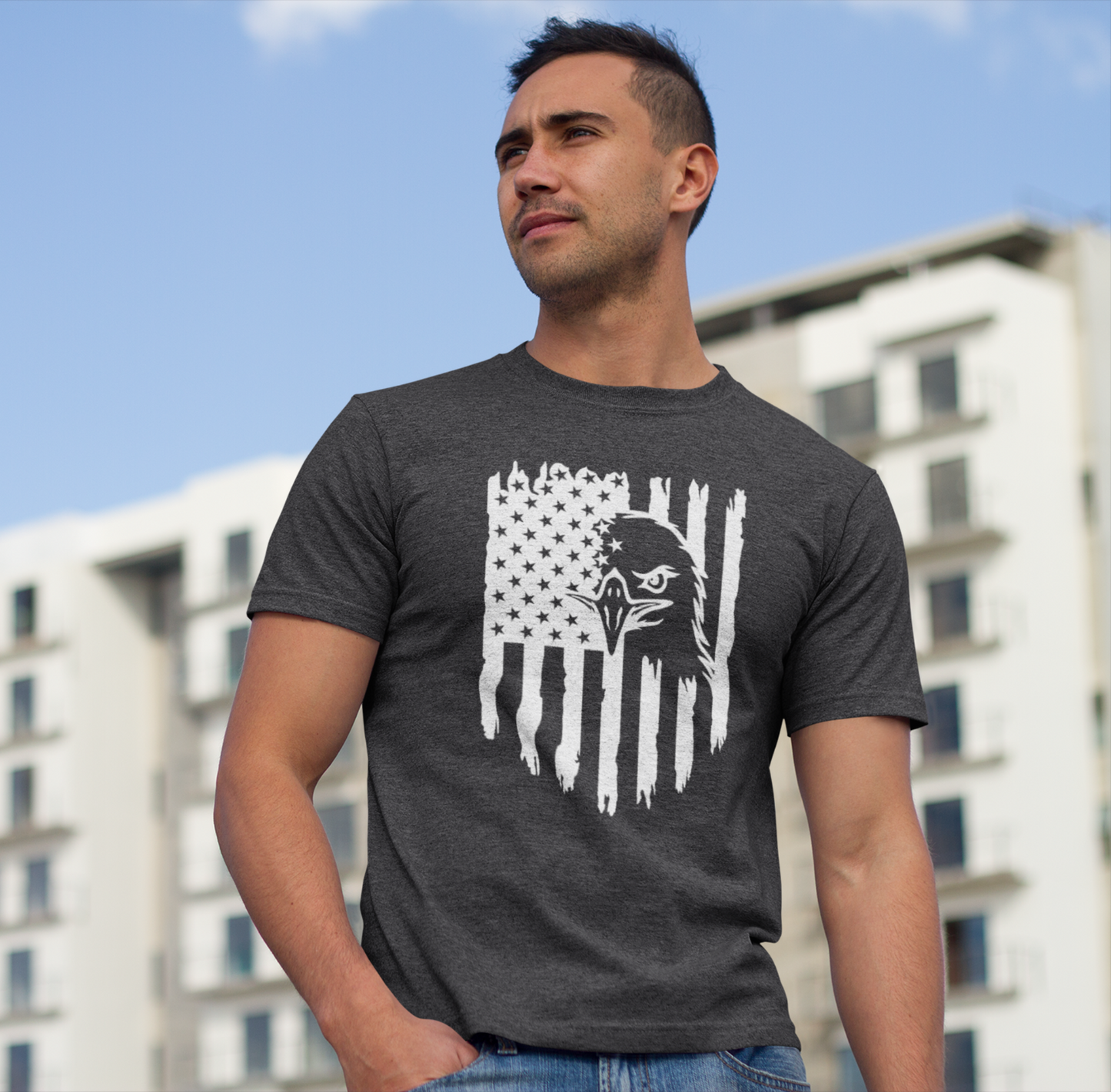 Patriotic Eagle Flag Unisex T-Shirt, Patriotism, Celebrate Freedom - American Pride Tee, USA Flag Shirt