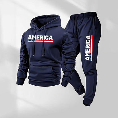 The America Urban Streetwear Fleece Tracksuit Set