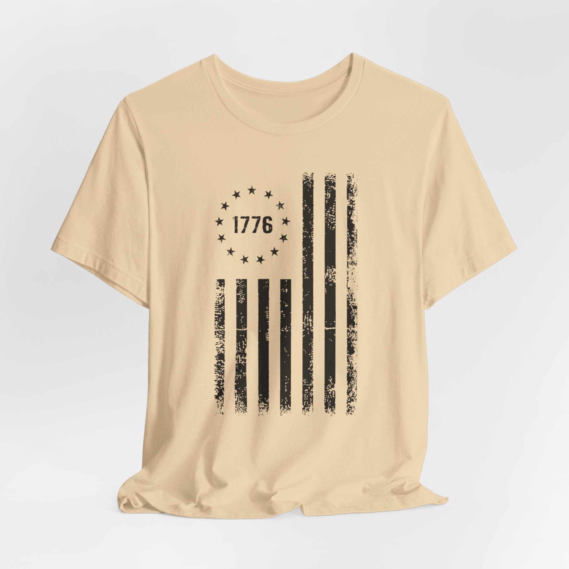 1776 Flag Unisex T-Shirt, (Black Print)Patriotic Tee,  American Flag Shirt, Independence Day