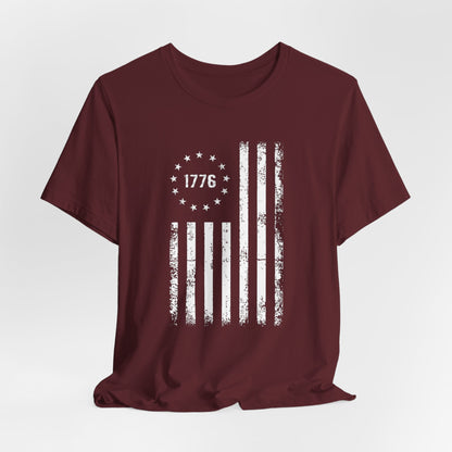 1776 Flag Unisex T-Shirt, Patriotic Tee for Celebrating Our Founding, USA History Shirt, July 4th Tee, American Flag Shirt, Independence Day