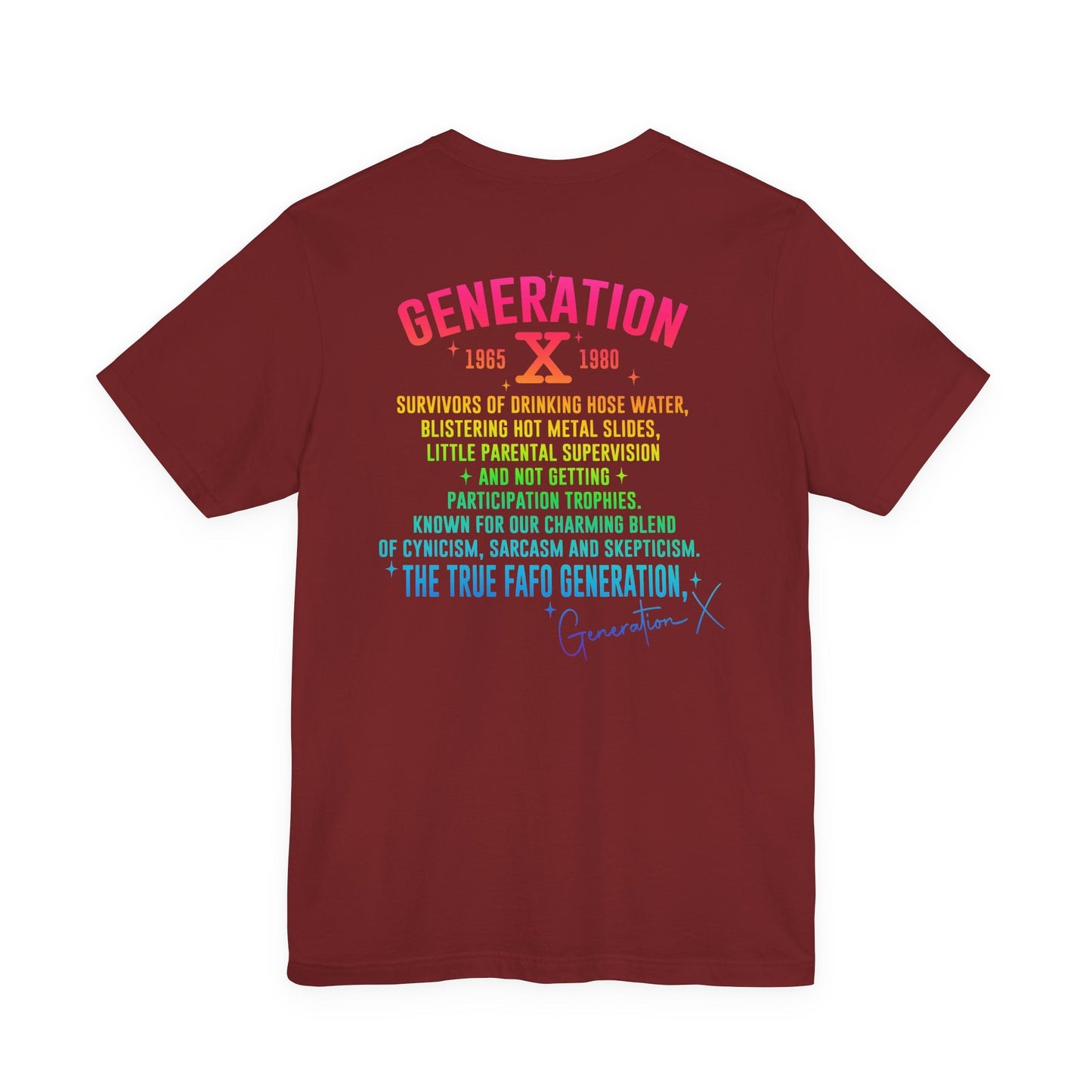 Retro Gen X T-Shirt, Vintage Style Tee, Unisex Graphic Tee, Nostalgic 80s Shirt, Perfect for Gen X Fans, Gift for Retro Lovers