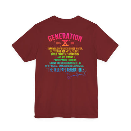 Retro Gen X T-Shirt, Vintage Style Tee, Unisex Graphic Tee, Nostalgic 80s Shirt, Perfect for Gen X Fans, Gift for Retro Lovers