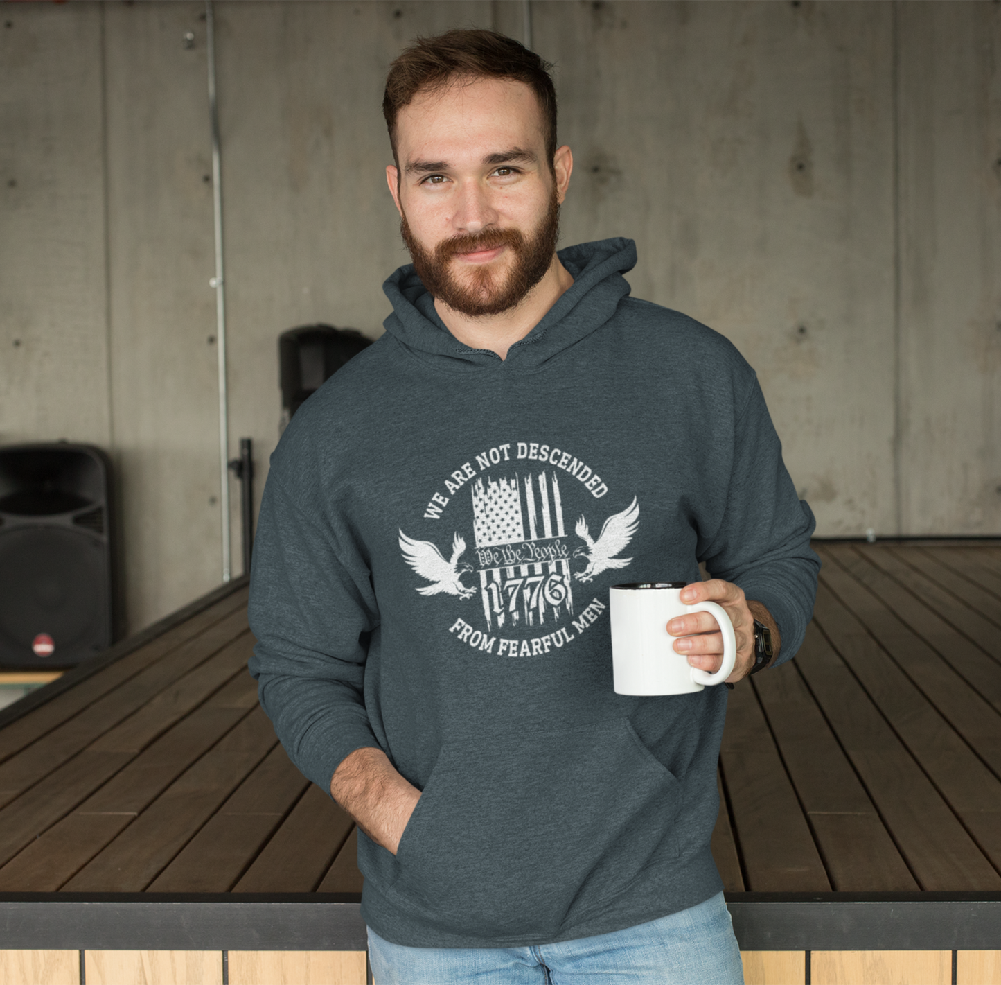We Are Not Descended From Fearful Men Unisex Hoodie, Bold Patriotic Hoodie Jumper, Independence Day