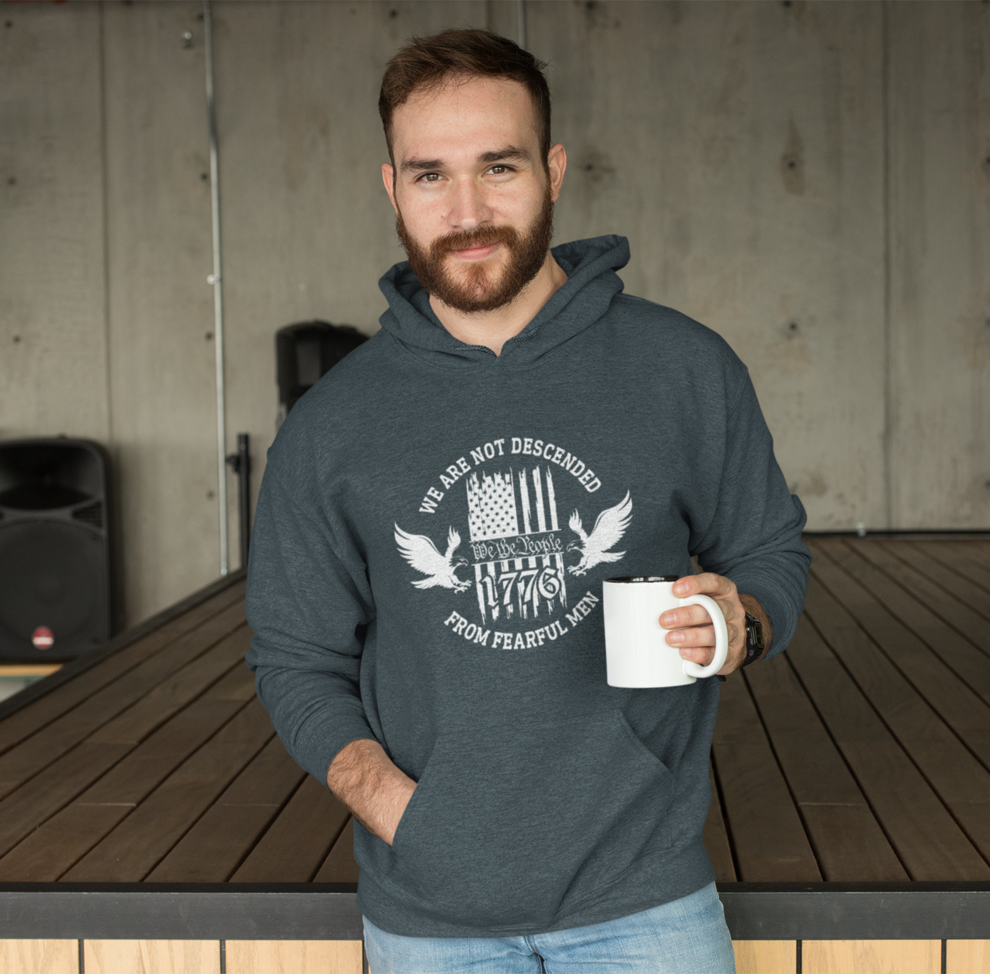 We Are Not Descended From Fearful Men Unisex Hoodie, Bold Patriotic Hoodie Jumper, Independence Day