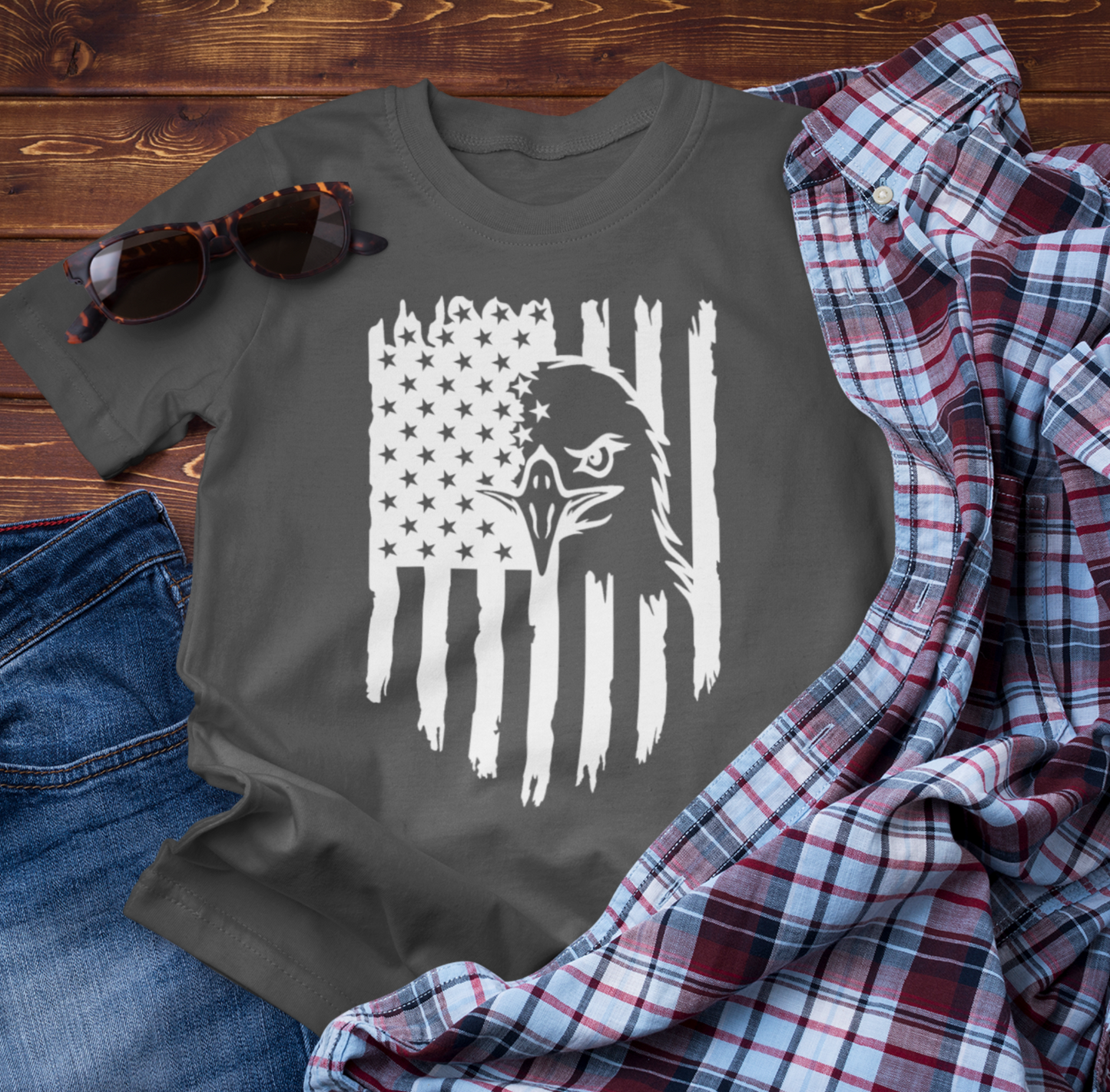 Patriotic Eagle Flag Unisex T-Shirt, Patriotism, Celebrate Freedom - American Pride Tee, USA Flag Shirt