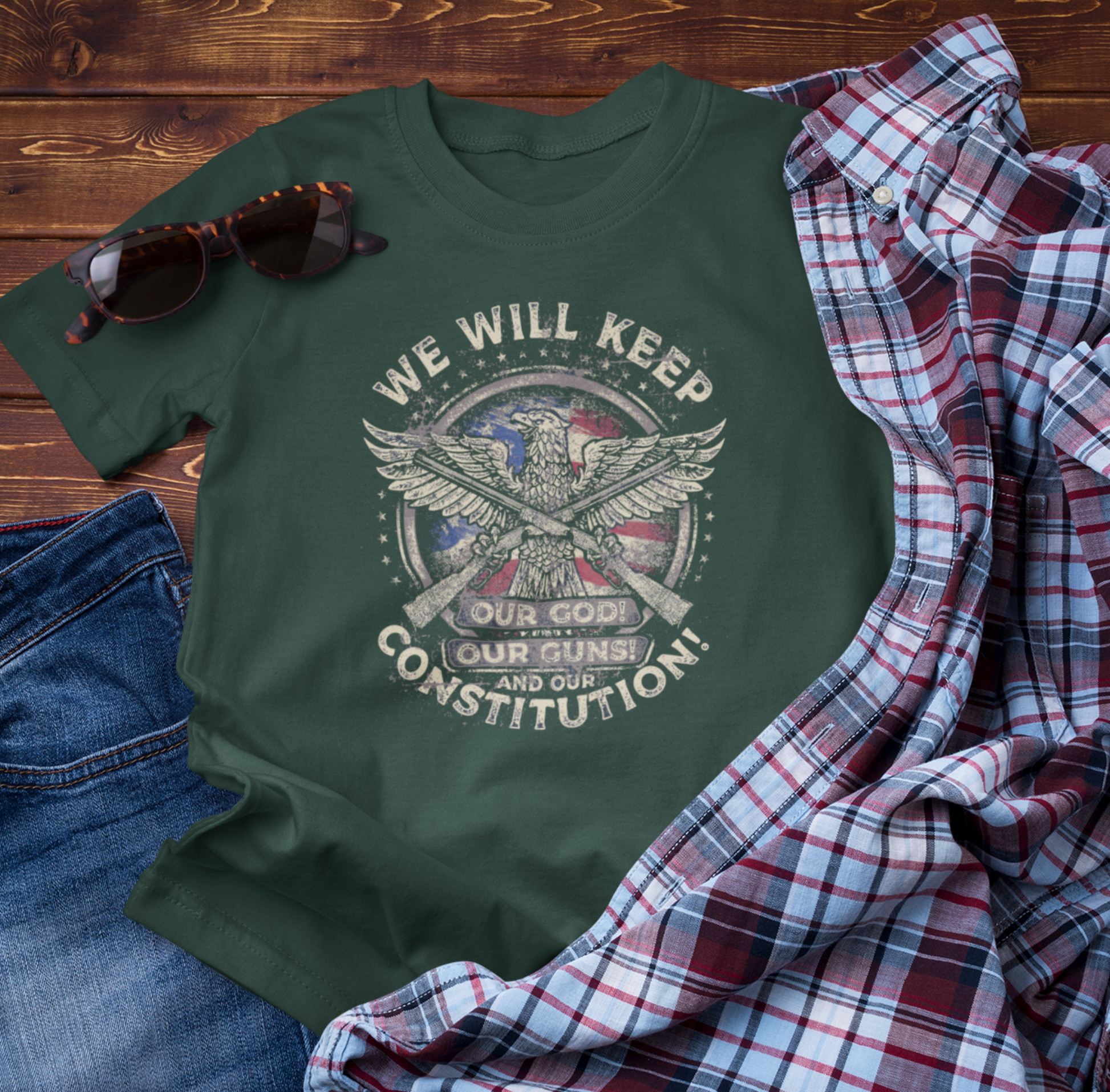 We Will Keep Our Guns God Constitution T-Shirt, American Pride Shirt, USA Patriot Apparel, Freedom Tee