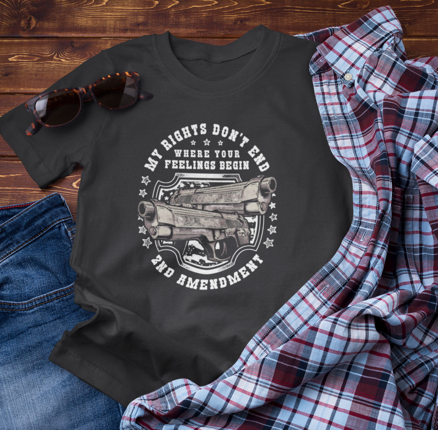 My Rights Don't End Where Your Feelings Begin Unisex T-Shirt, Patriotic Tee, 2nd Amendment T-Shirt