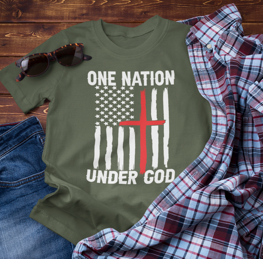 One Nation Under God, Patriotic Unisex T-Shirt, Love of God and Country Tee