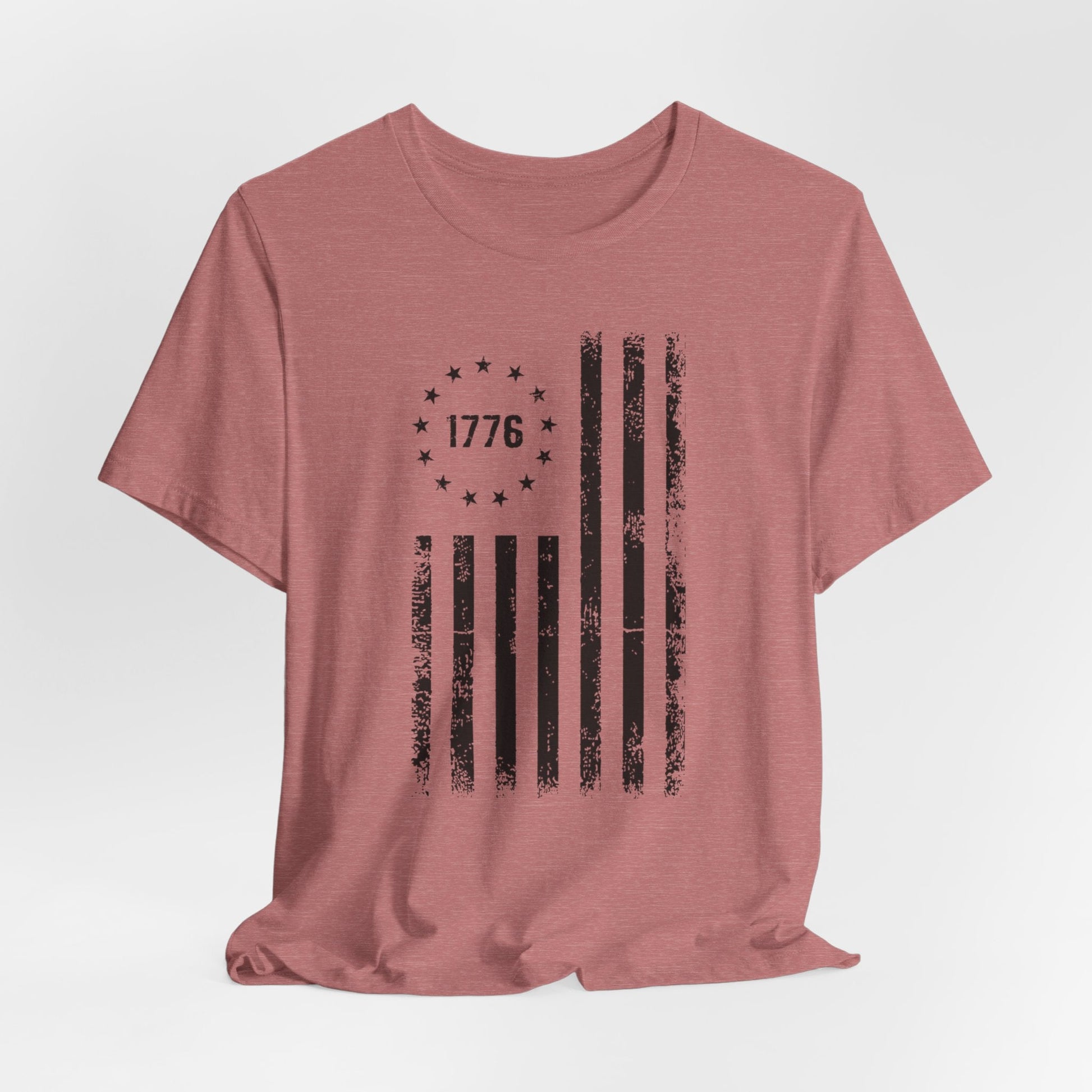 1776 Flag Unisex T-Shirt, (Black Print)Patriotic Tee,  American Flag Shirt, Independence Day