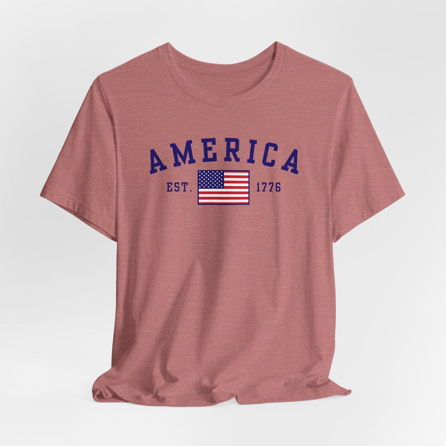America Est 1776 Patriotic Unisex T-Shirt (Blue Print) Celebrate Freedom and Liberty, Independence Day Shirt