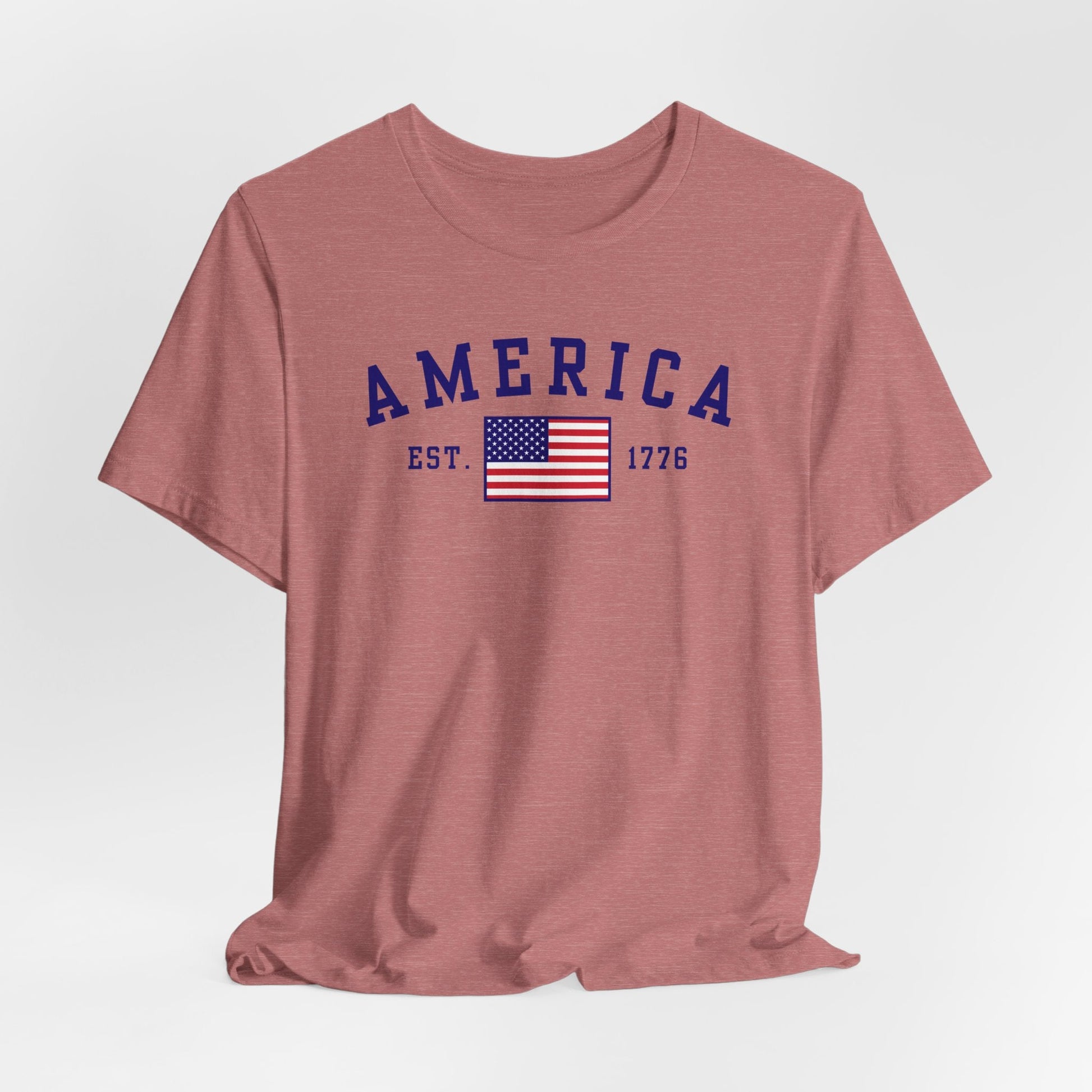 America Est 1776 Patriotic Unisex T-Shirt (Blue Print) Celebrate Freedom and Liberty, Independence Day Shirt