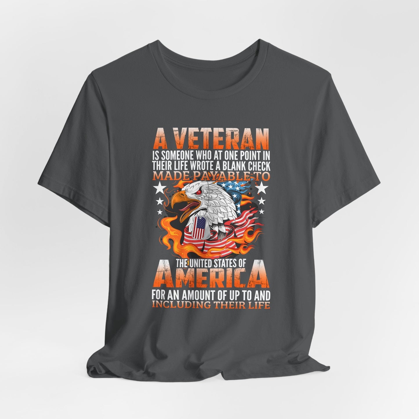 A Veteran is Someone Who Wrote a Blank Check Payable to America Patriotic T-Shirt, Veteran Gift, Military Tee, Unisex Shirt