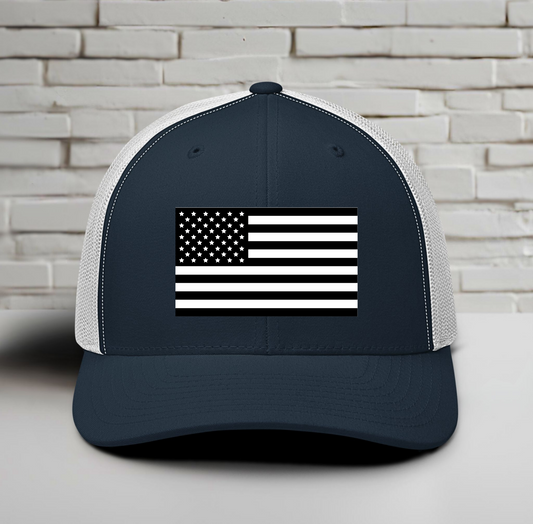 Patriotic Snapback Trucker Cap - American Flag Design