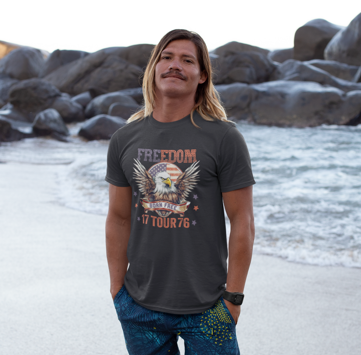 Freedom Tour 1776 Eagle Unisex T-Shirt, Patriotic Graphic T-Shirt, Freedom Apparel
