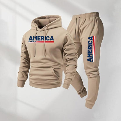 The America Urban Streetwear Fleece Tracksuit Set
