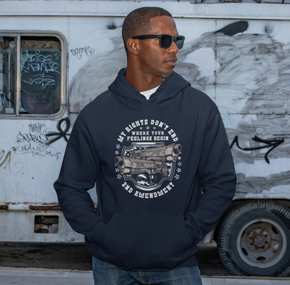 My Rights Don't End Where Your Feelings Begin, Patriotic Unisex Hoodie, Liberty and Freedom Sweatshirt, 2nd Amendment Rights,