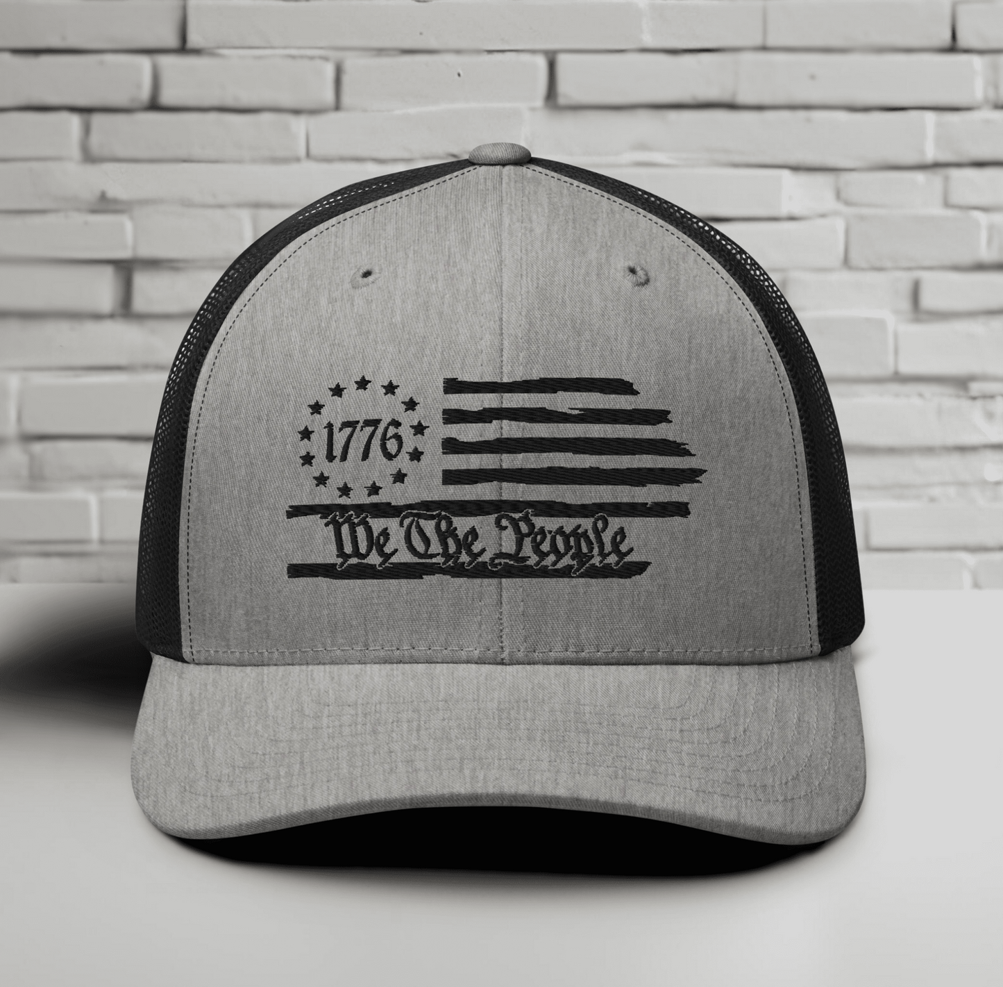 We The People 1776 Trucker Hat USA, American Flag Snapback Trucker Cap
