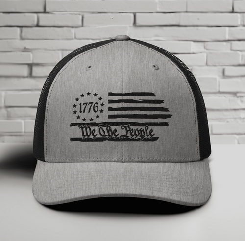 We The People 1776 Trucker Hat USA, American Flag Snapback Trucker Cap