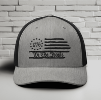 We The People 1776 Trucker Hat USA, American Flag Snapback Trucker Cap