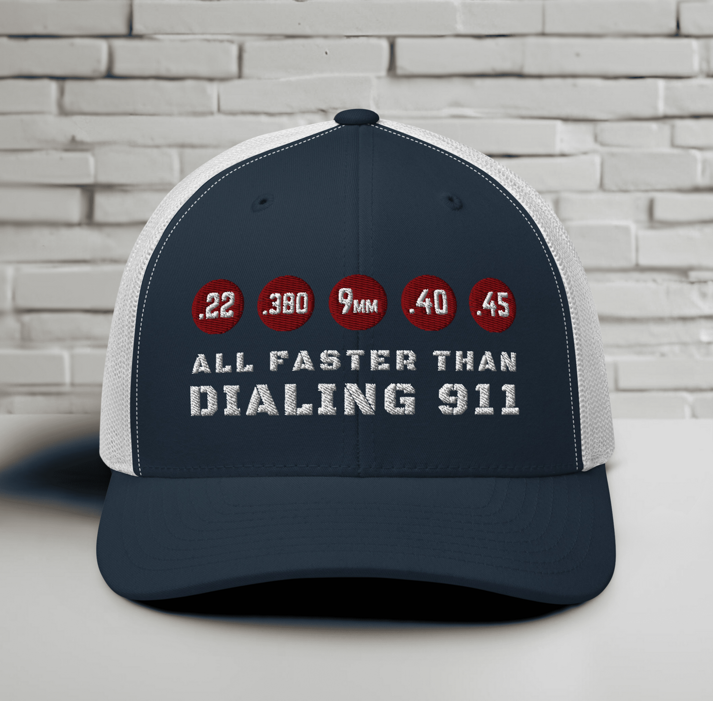 All Faster Than Dialing 911 Snapback Trucker Cap