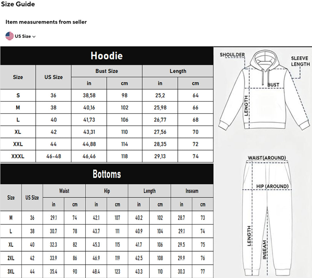 The America Urban Streetwear Fleece Tracksuit Set