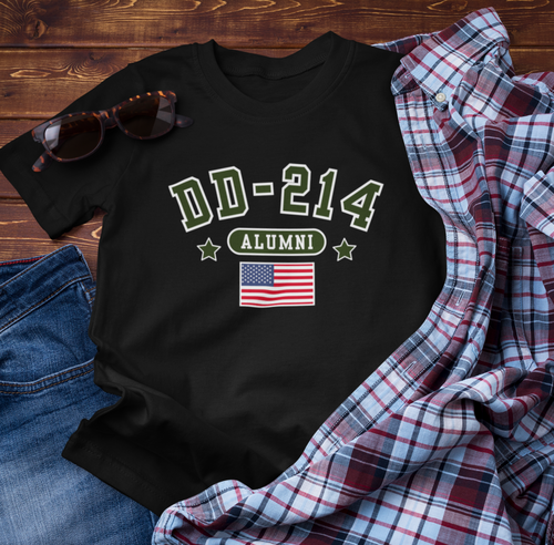 DD-214 Alumni Unisex T-Shirt, Military Retirement Tee