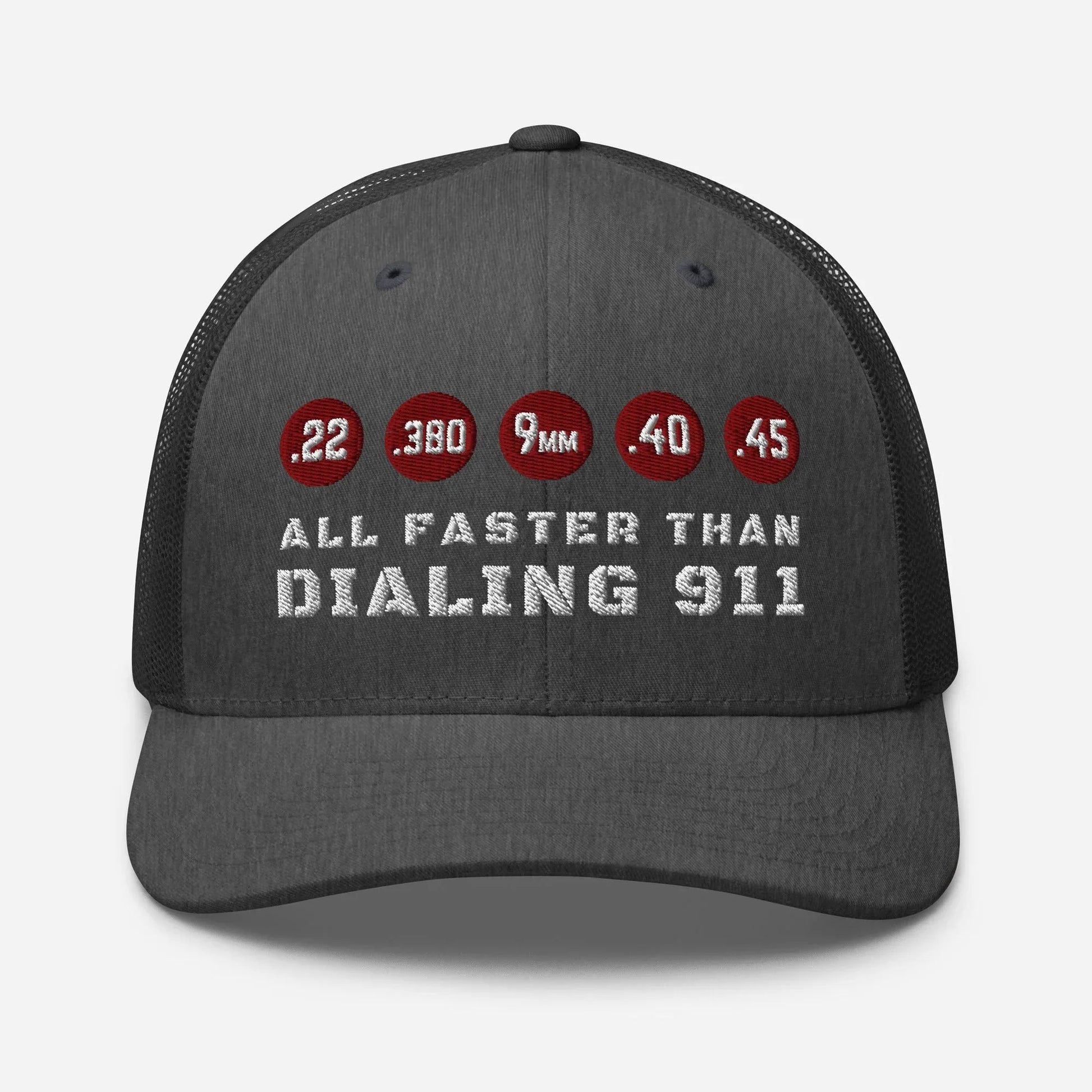 All Faster Than Dialing 911 Snapback Trucker Cap - SKULLFURY MERCH