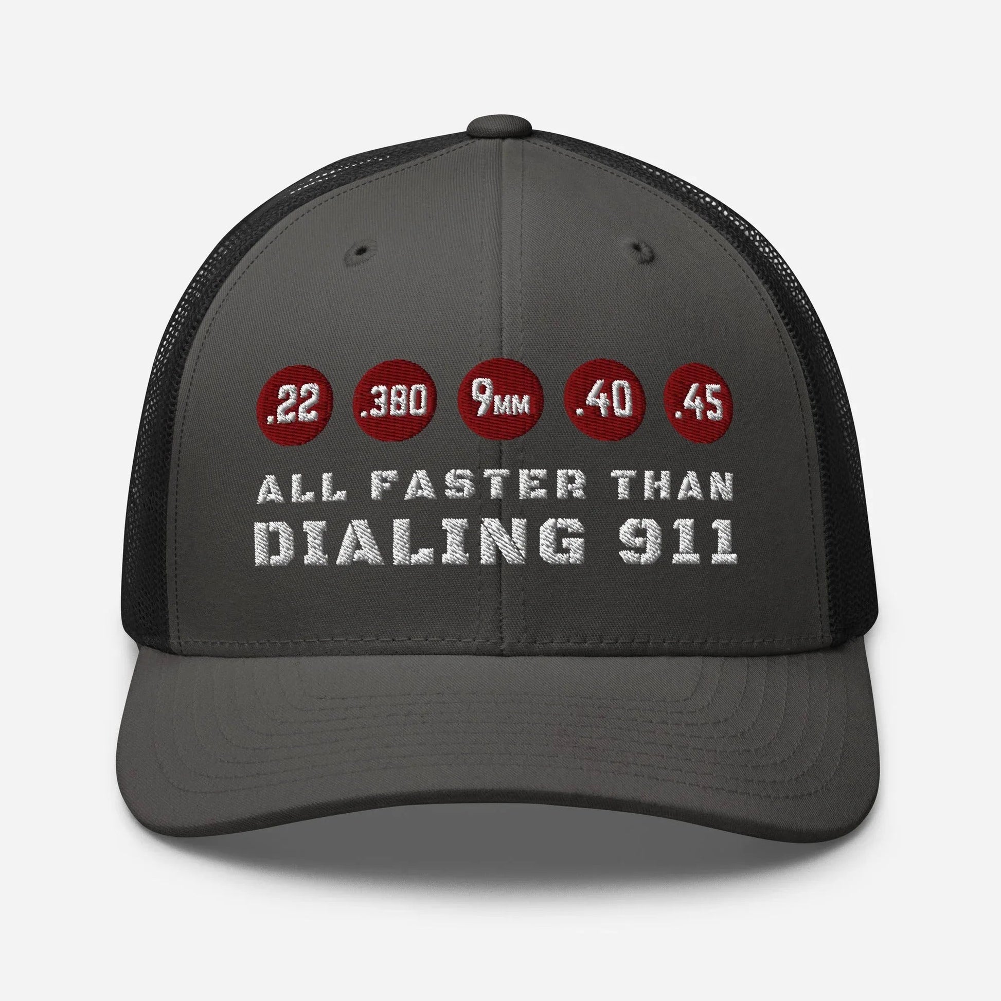 All Faster Than Dialing 911 Snapback Trucker Cap - SKULLFURY MERCH