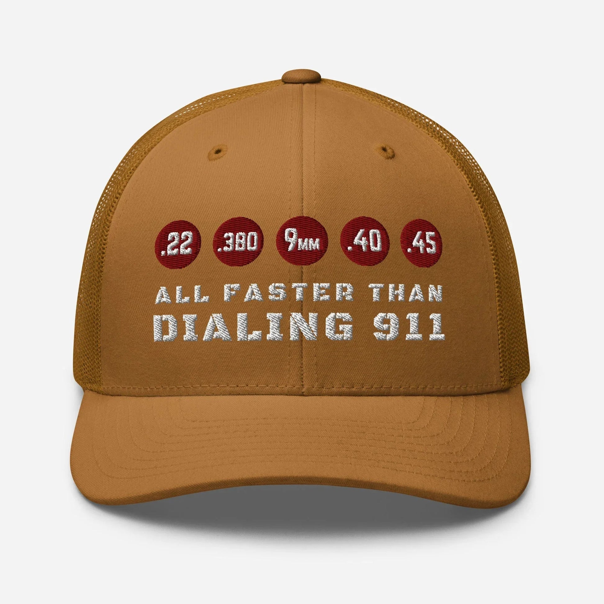 All Faster Than Dialing 911 Snapback Trucker Cap - SKULLFURY MERCH