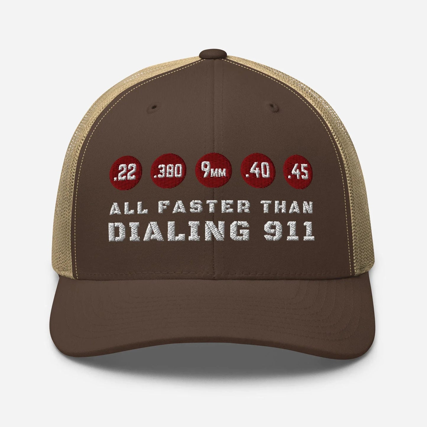 All Faster Than Dialing 911 Snapback Trucker Cap - SKULLFURY MERCH