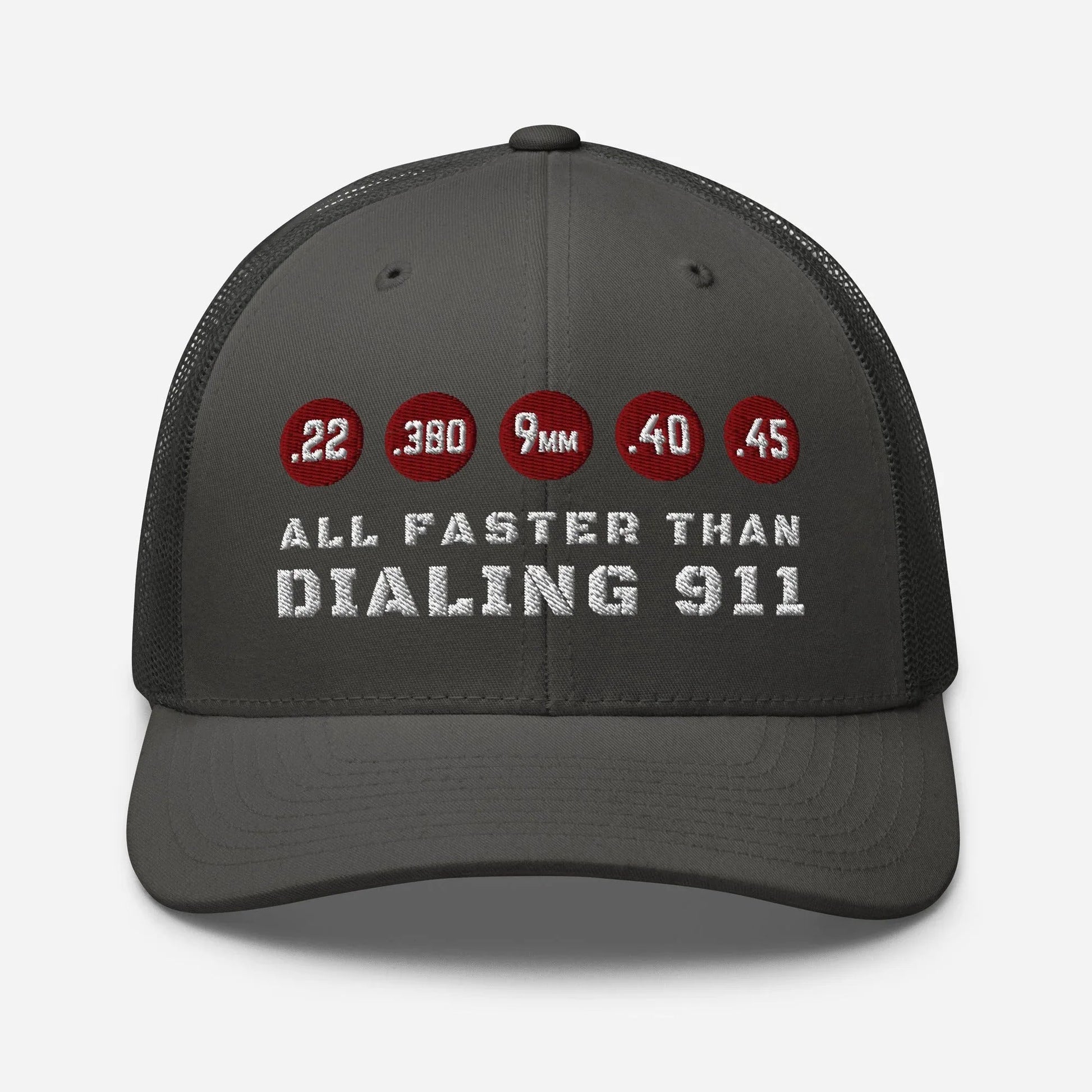 All Faster Than Dialing 911 Snapback Trucker Cap - SKULLFURY MERCH