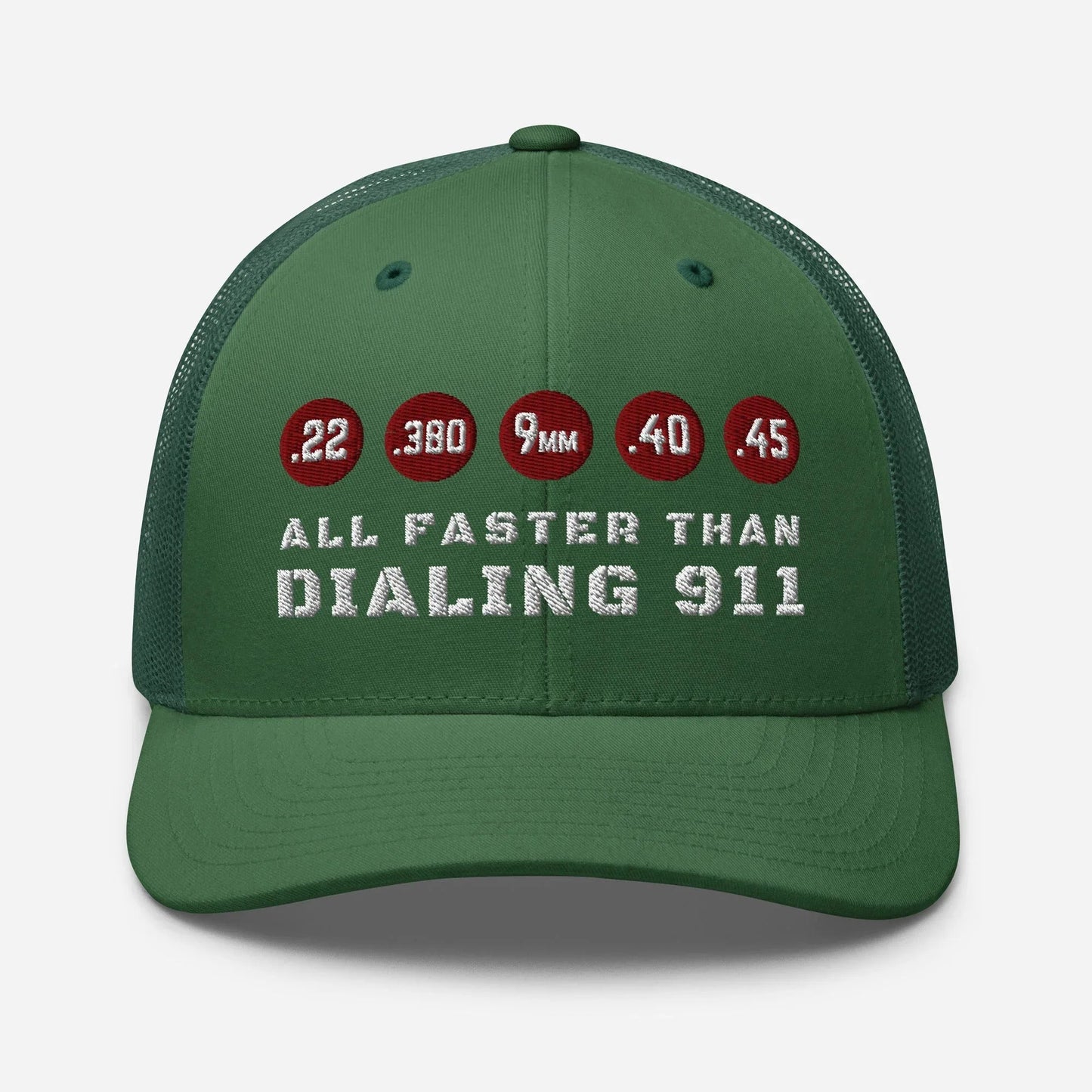 All Faster Than Dialing 911 Snapback Trucker Cap - SKULLFURY MERCH