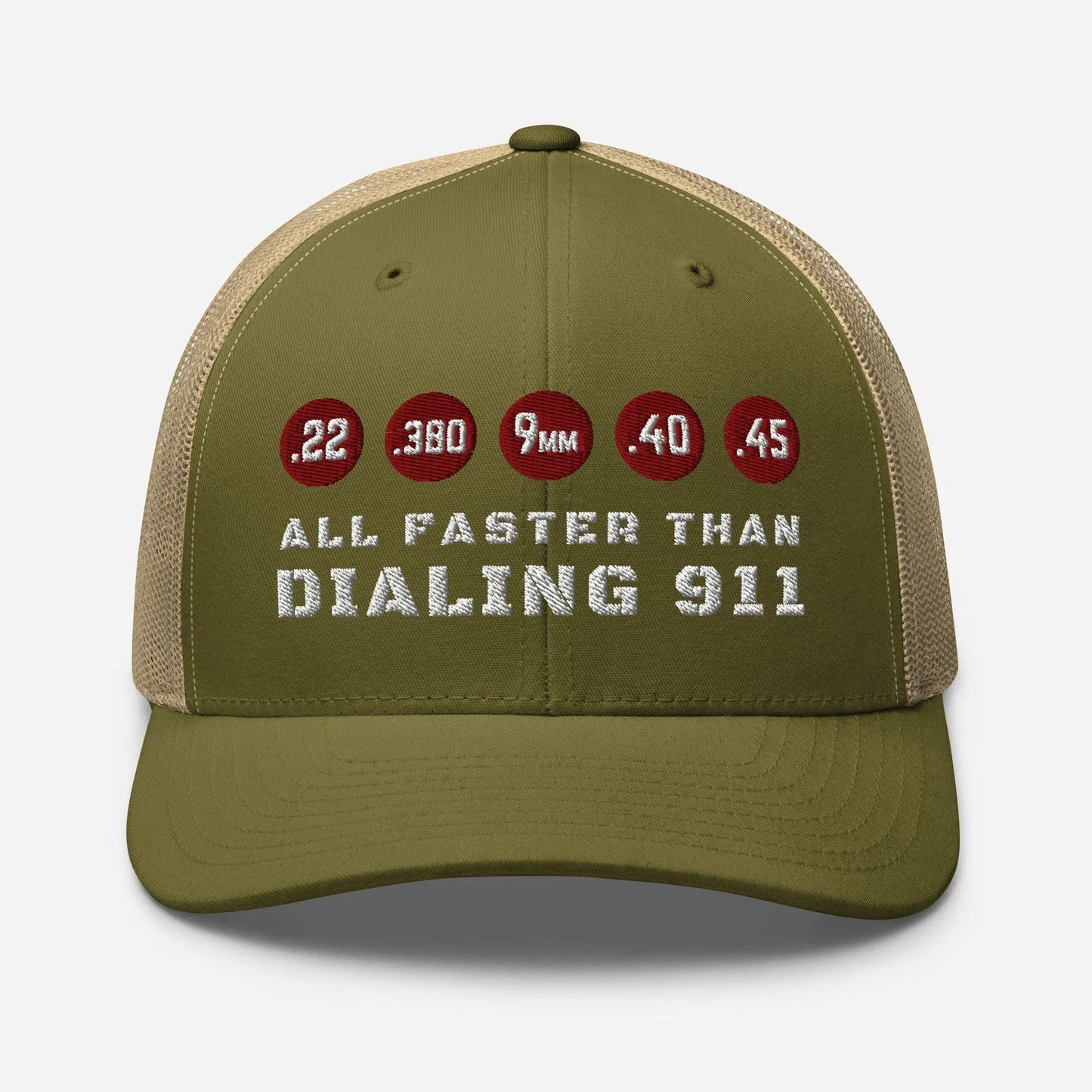 All Faster Than Dialing 911 Snapback Trucker Cap - SKULLFURY MERCH